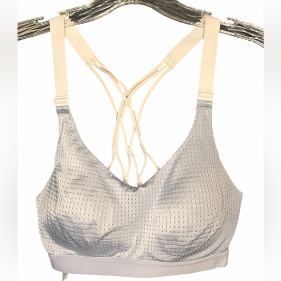 Victoria's Secret Other - Lightweight by Victoria Sport Mesh Bra - Light Gray/White Size Small
